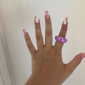 y2k chunky clay ring+ charm